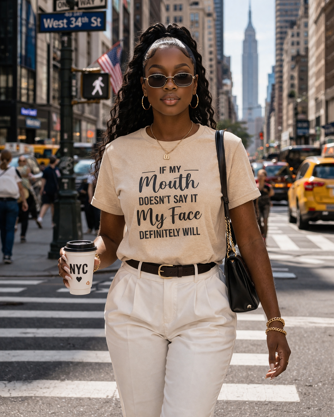 If My Mouth Doesn’t Say It, My Face Definitely Will T-Shirt – Bold Attitude Graphic Tee (Women’s Statement Shirt)