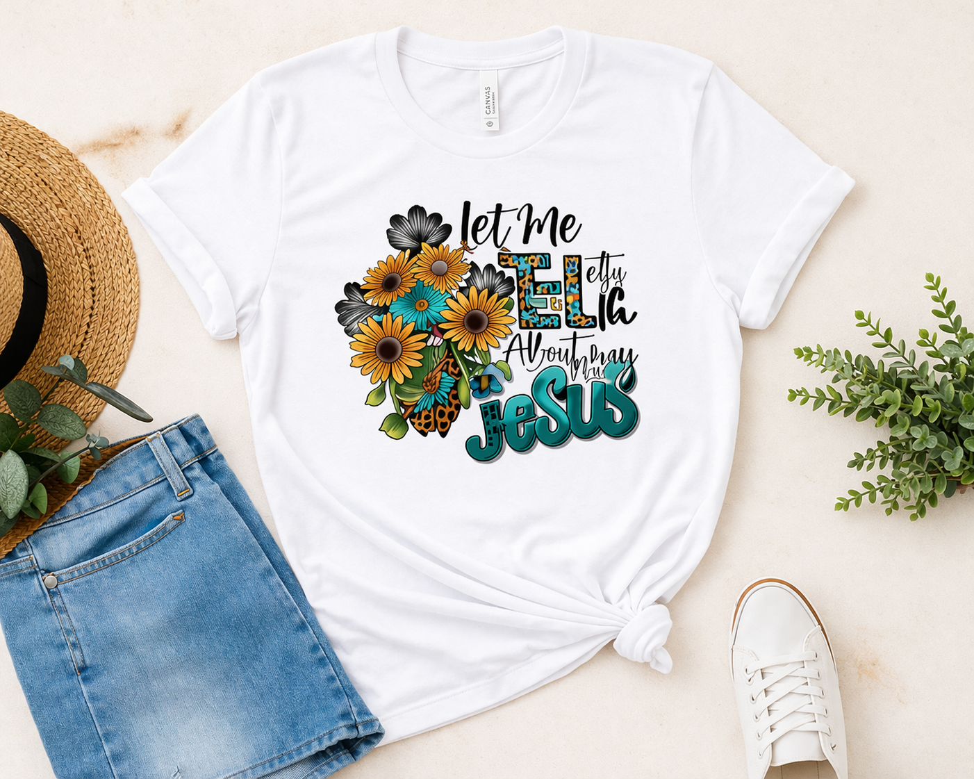 Let Me Tell You About My Jesus” T-Shirt – Faith-Based Christian Graphic Tee (Soft Poly Cotton)