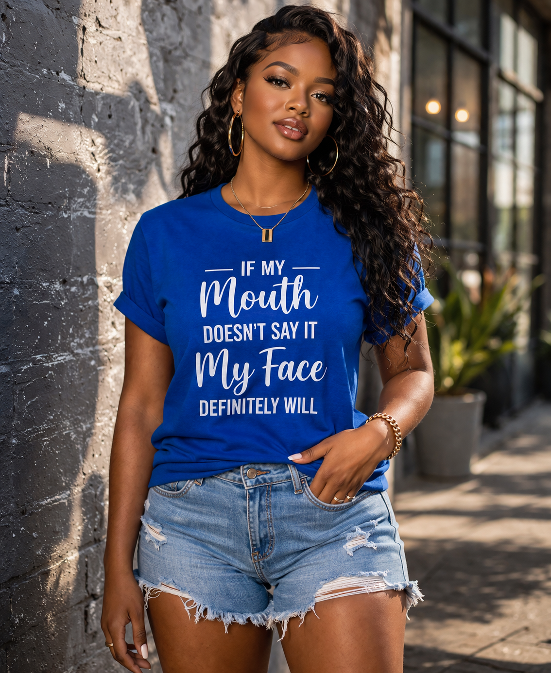 If My Mouth Doesn’t Say It, My Face Definitely Will T-Shirt – Bold Attitude Graphic Tee (Women’s Statement Shirt)