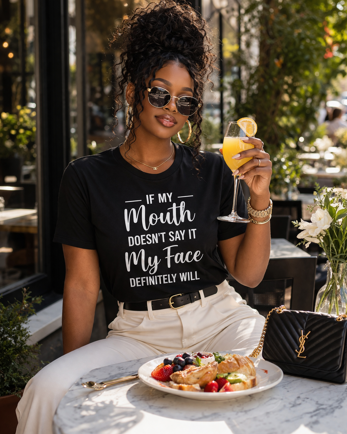 If My Mouth Doesn’t Say It, My Face Definitely Will T-Shirt – Bold Attitude Graphic Tee (Women’s Statement Shirt)