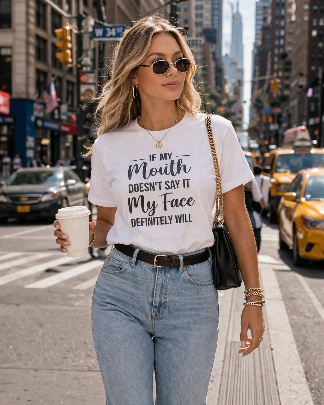 If My Mouth Doesn’t Say It, My Face Definitely Will T-Shirt – Bold Attitude Graphic Tee (Women’s Statement Shirt)