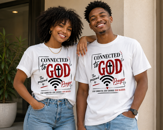 Connected To God Password is Prayer Short Sleeve TShirt