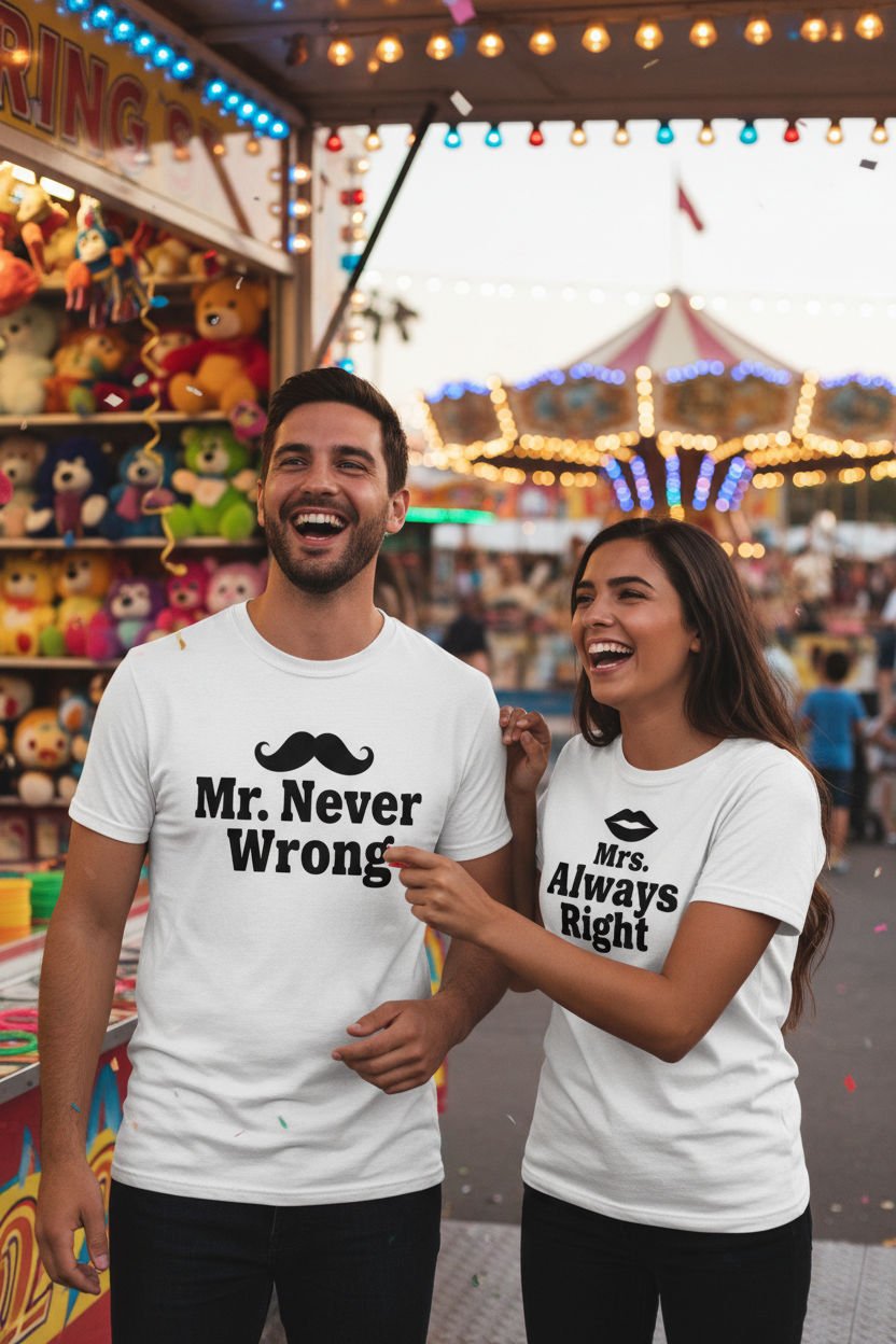 Amusement Park - White Shirts Black Text